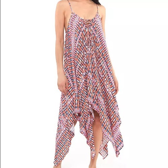 Jessica Simpson Laguna Beach Printed Handkerchief hem cover up size S - Picture 1 of 6